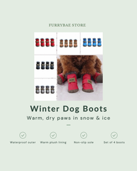 Waterproof Winter Dog Boots set of 4 - warm lining, non-slip sole