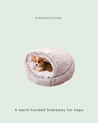 A warm hooded hideaway for naps