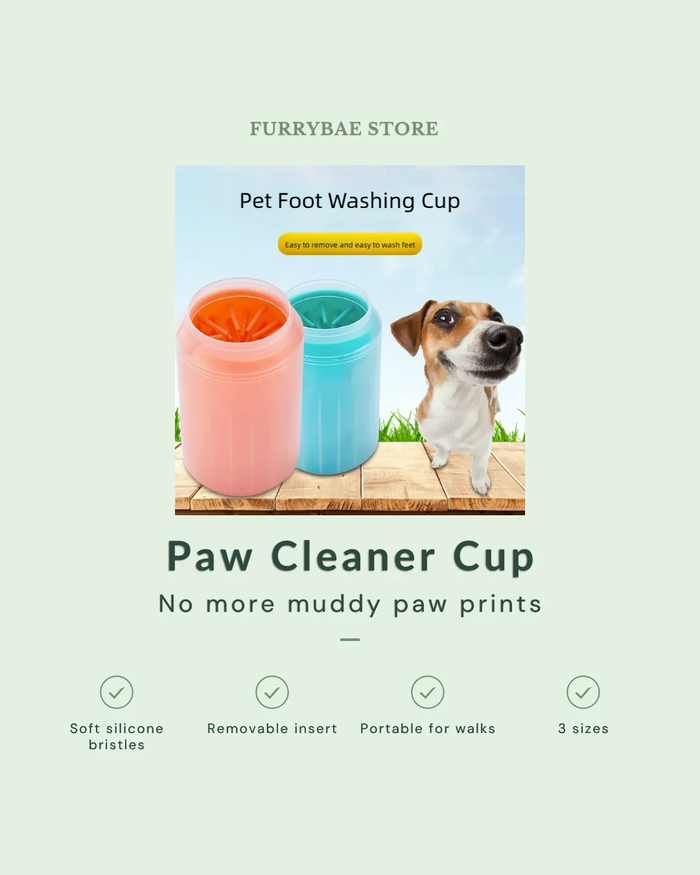 Dog Paw Cleaner Cup - soft silicone bristles, portable, 3 sizes