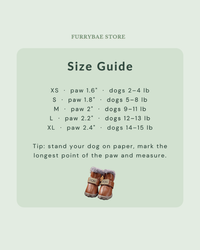 Dog boots size guide