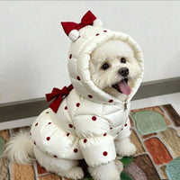 Cozy Bow Winter Coat for Small Dogs & Cats