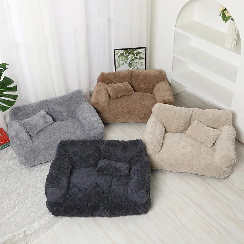 Thick Plush Sofa Bed with Washable Cover