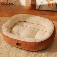 Plush Oval Bed for Dogs & Cats – Machine Washable