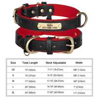 Personalized Engraved Leather Dog Collar