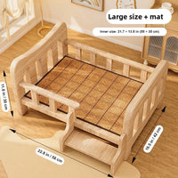 Solid Wood Pet Bed with Cushion