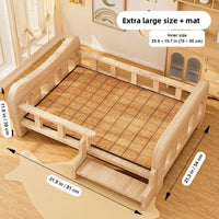 Solid Wood Pet Bed with Cushion