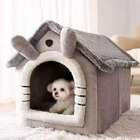 House-Style Pet Bed with Removable Cushion
