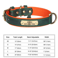 Personalized Engraved Leather Dog Collar