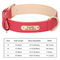 Personalized Engraved Leather Dog Collar