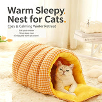Cozy Sleeping Bag Cave Bed for Cats