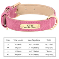 Personalized Engraved Leather Dog Collar